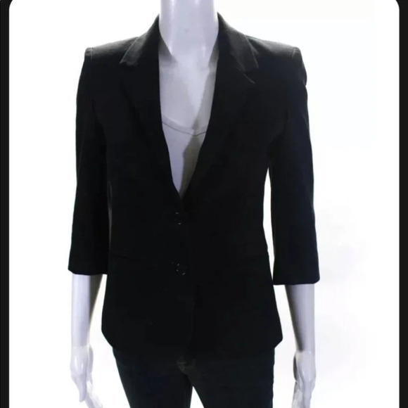 Zadig & Voltaire Luxe Blazer Black XS 3/4 Sleeve Cotton Workwear - Picture 1 of 8